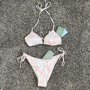 H&M Pink and White Swirl Bikini